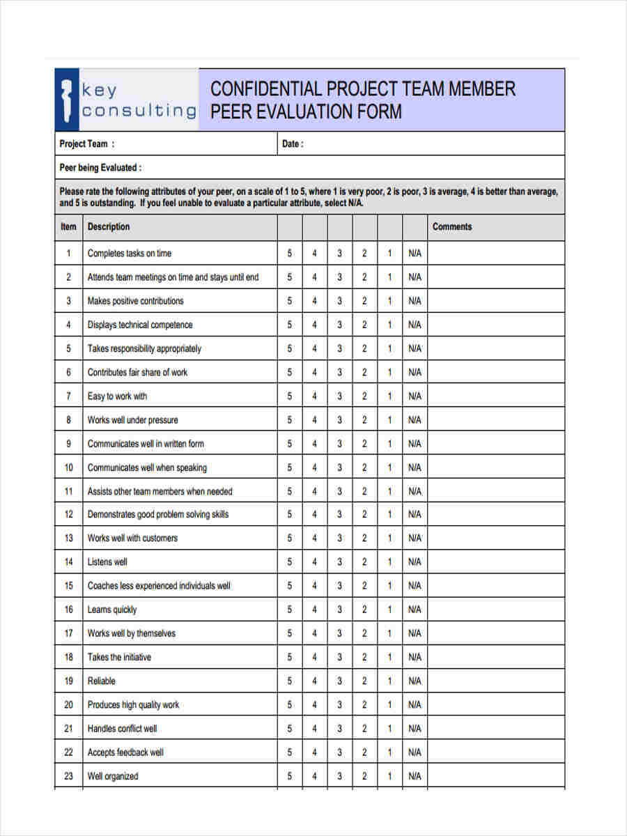 Free 15+ Peer Evaluation Form Templates In Pdf | Doc Within Blank Evaluation Form Template