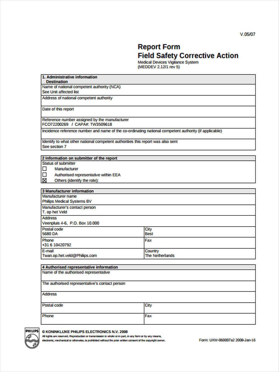 Free 21+ Corrective Action Form Examples In Pdf | Word With Corrective Action Report Template
