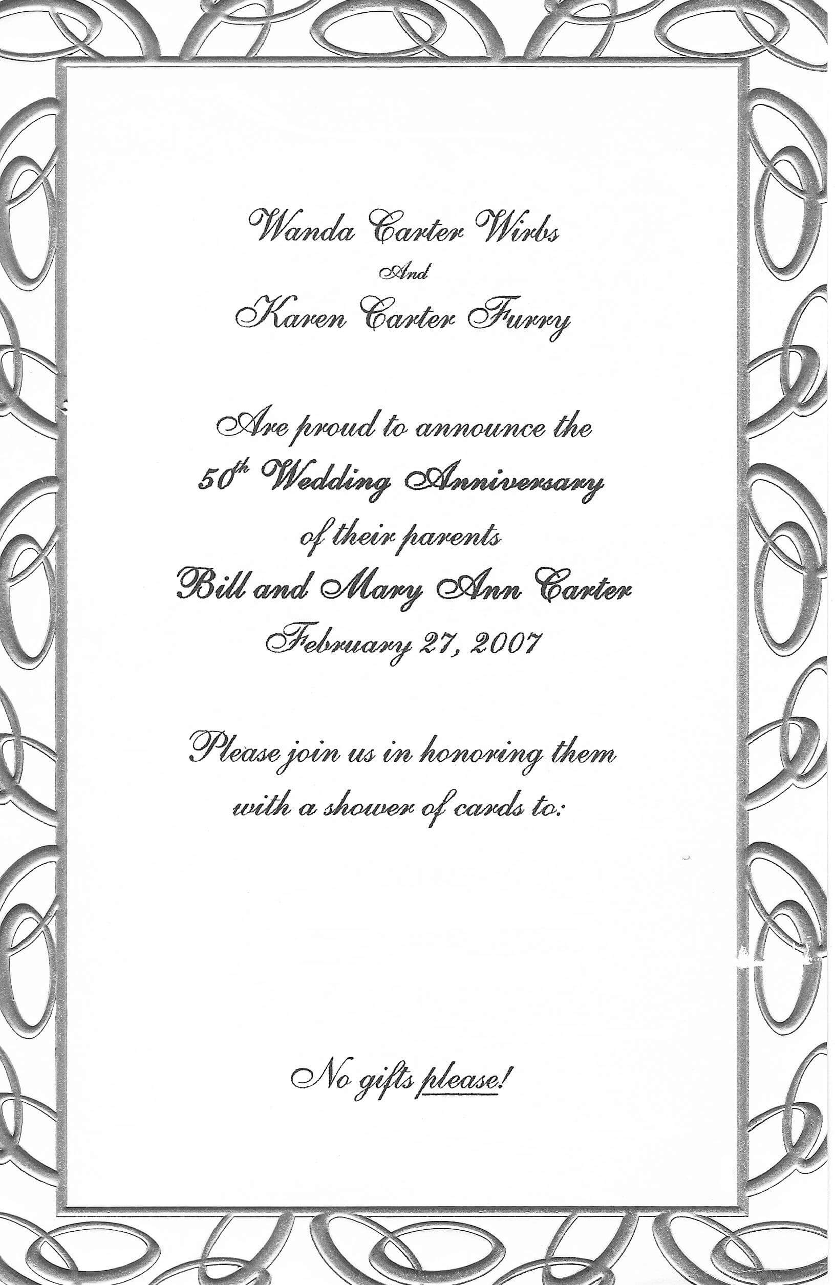 Free 25Th Anniversary Invitation Templates ] – 25Th Wedding With Regard To Word Anniversary Card Template