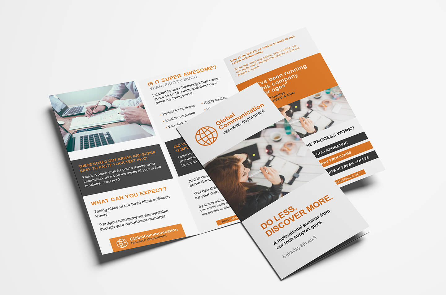 Free 3 Fold Brochure Template For Photoshop & Illustrator Pertaining To One Sided Brochure Template