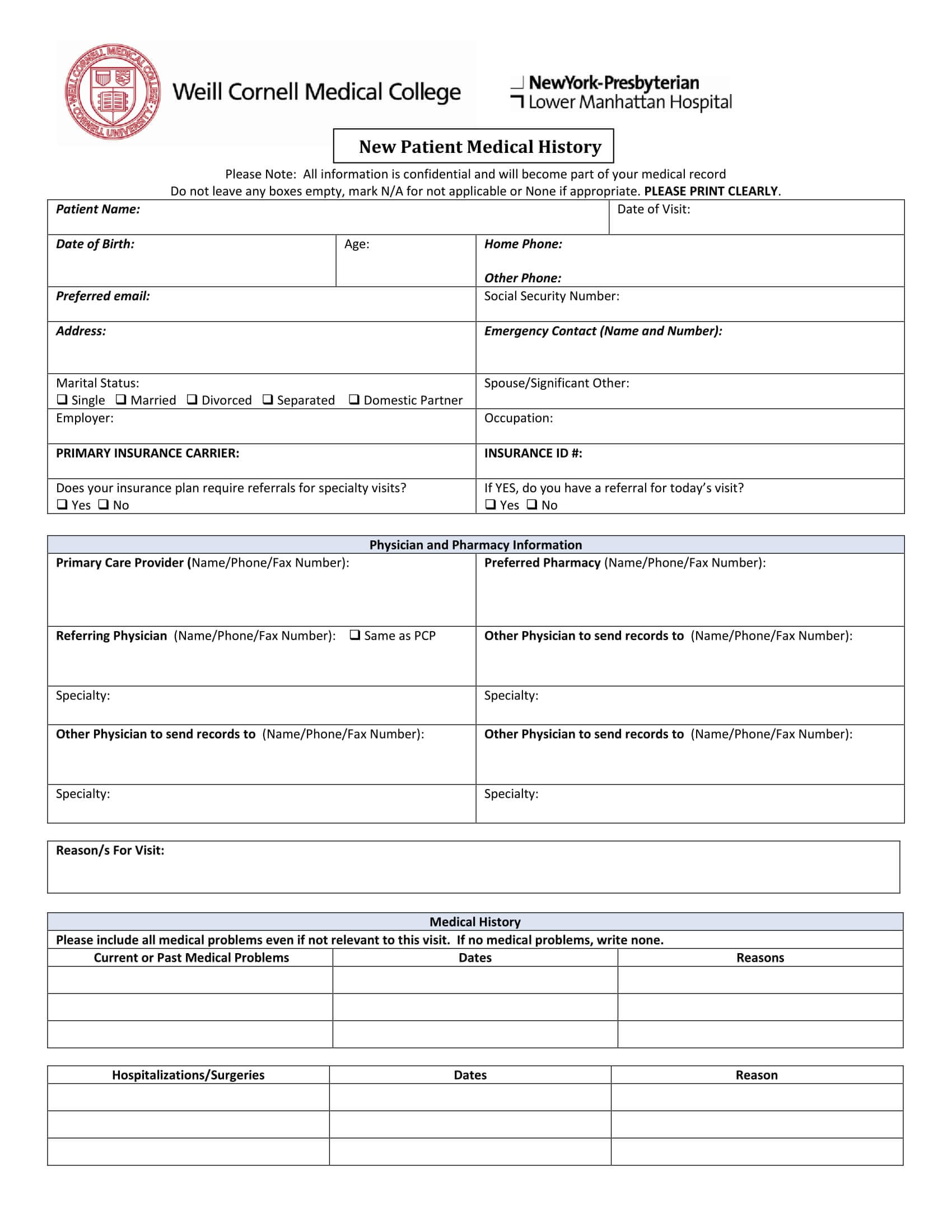 Free 5+ Medical History Form Samples In Pdf | Doc Pertaining To Medical History Template Word