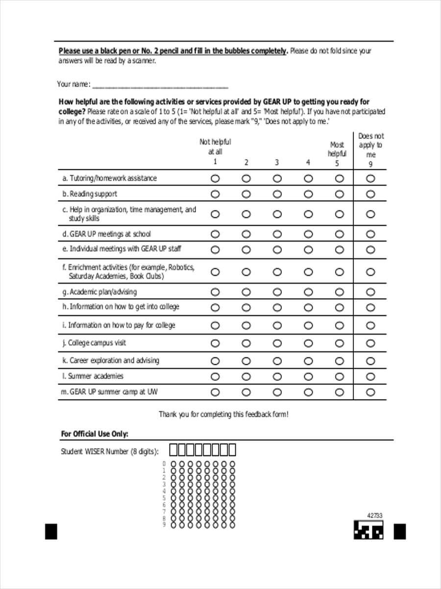 Free 7+ Camp Feedback Forms Sample In Word | Pdf In Student Feedback Form Template Word