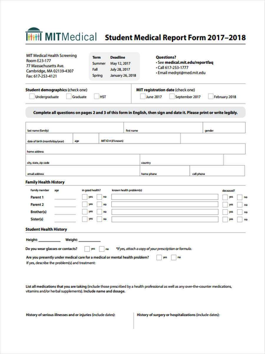 Free 7+ Medical Report Forms In Samples, Examples, Formats With Regard To Medical Report Template Free Downloads