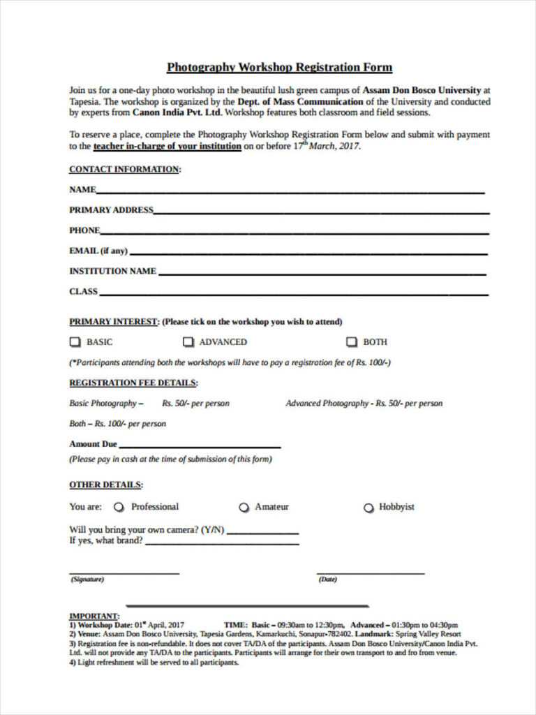 Free 9+ Registration Forms In Sample, Example, Format for