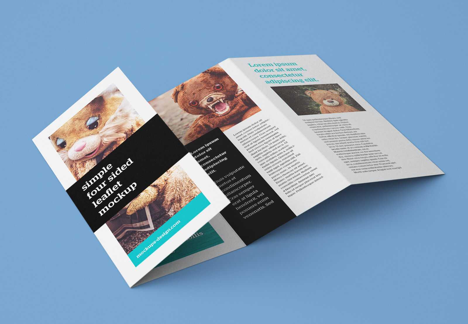 Free Accordion 4 Fold Brochure Leaflet Mockup Psd Templates Inside 4 Fold Brochure Template