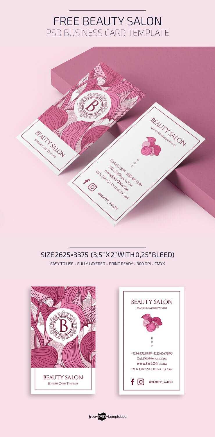 Free Beauty Salon Business Card Template | Free Psd Templates Inside Hairdresser Business Card Templates Free