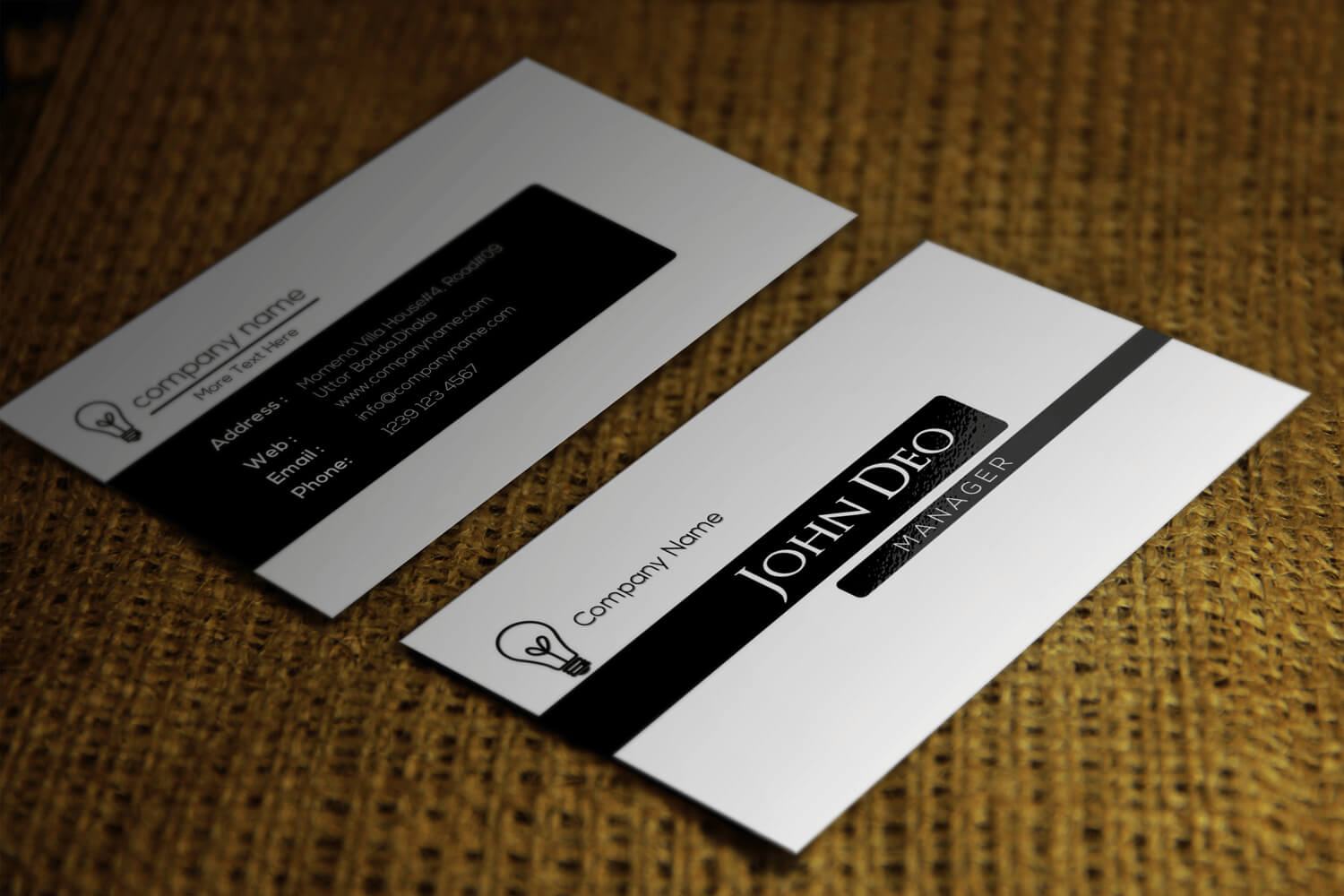 Free Black And White Business Card Template Within Call Card Templates