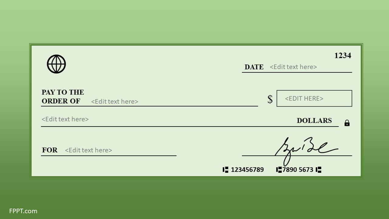 Free Blank Check Template For Powerpoint – Free Powerpoint Pertaining To Editable Blank Check Template