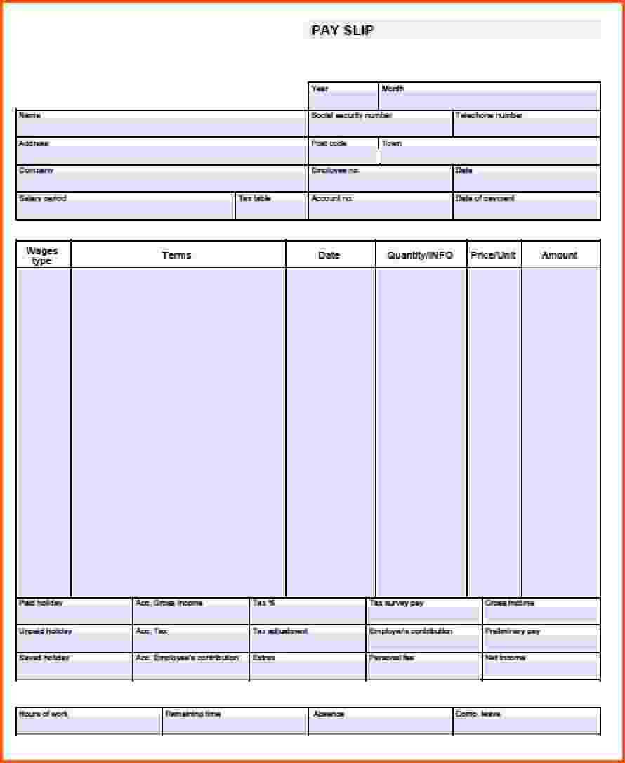 Free Blank Pay Stub Template Downloads | How To Create A Inside Blank Pay Stubs Template