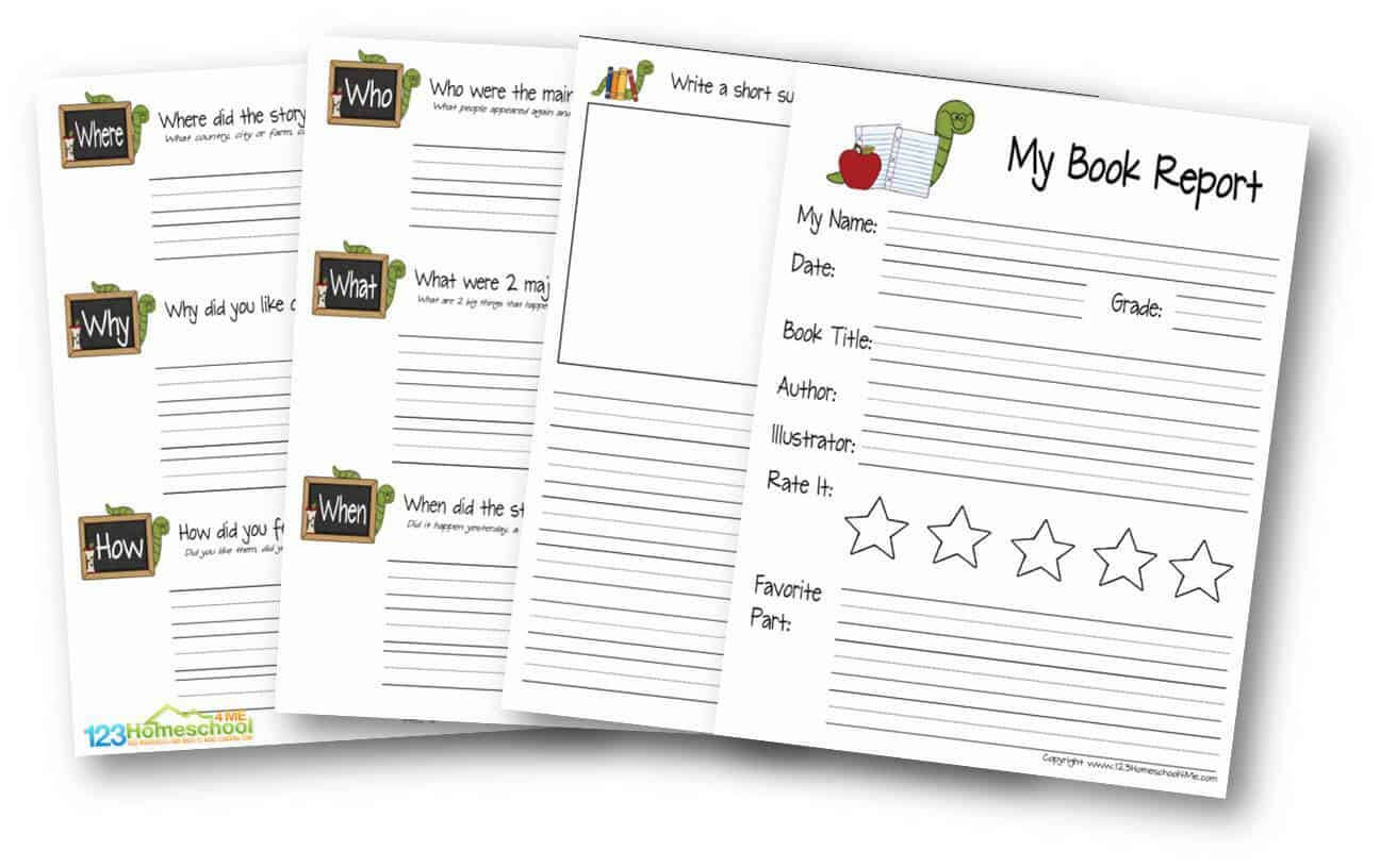 Free Book Report Template | 123 Homeschool 4 Me Throughout Sandwich Book Report Printable Template