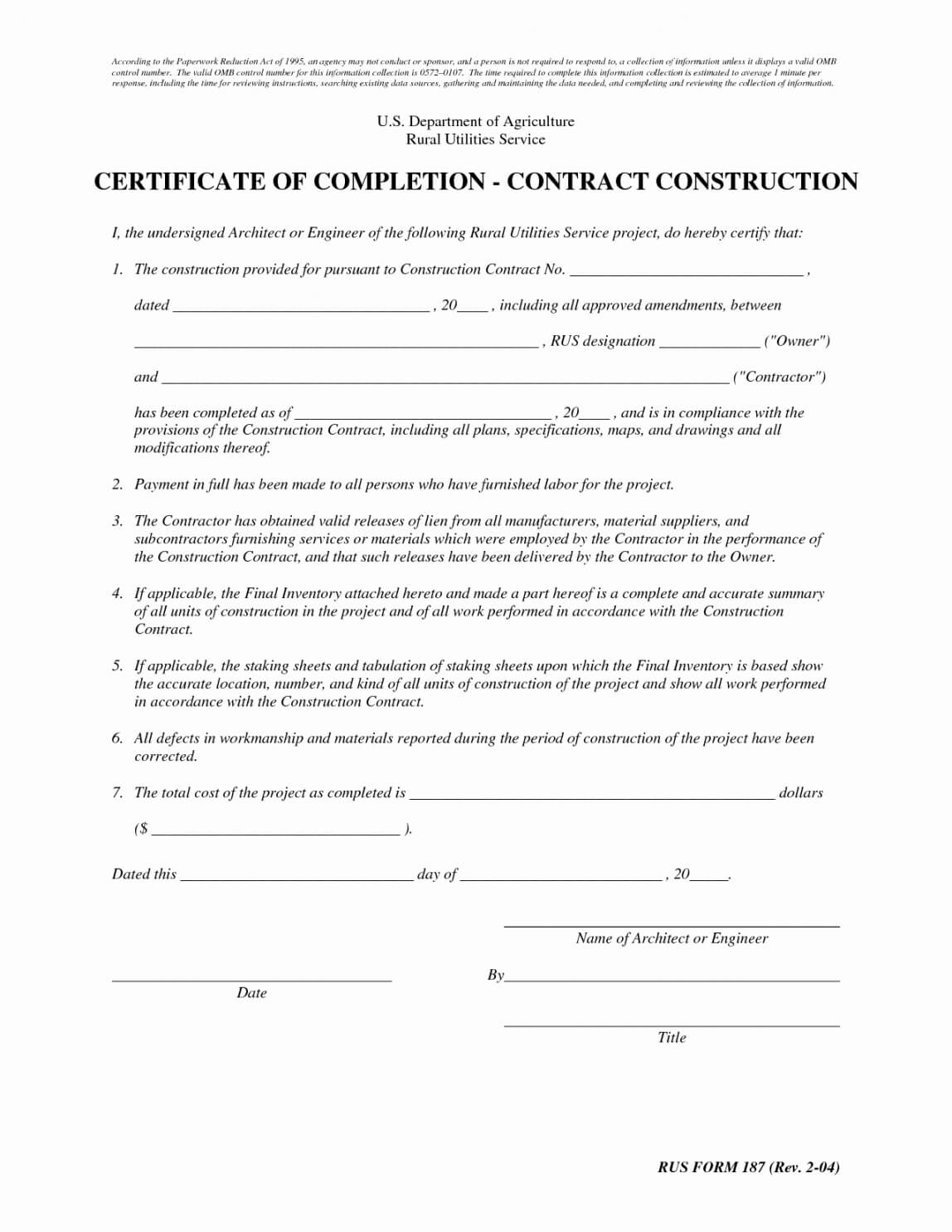 Free Certificate Of Completion Template Construction Design Pertaining To Construction Certificate Of Completion Template