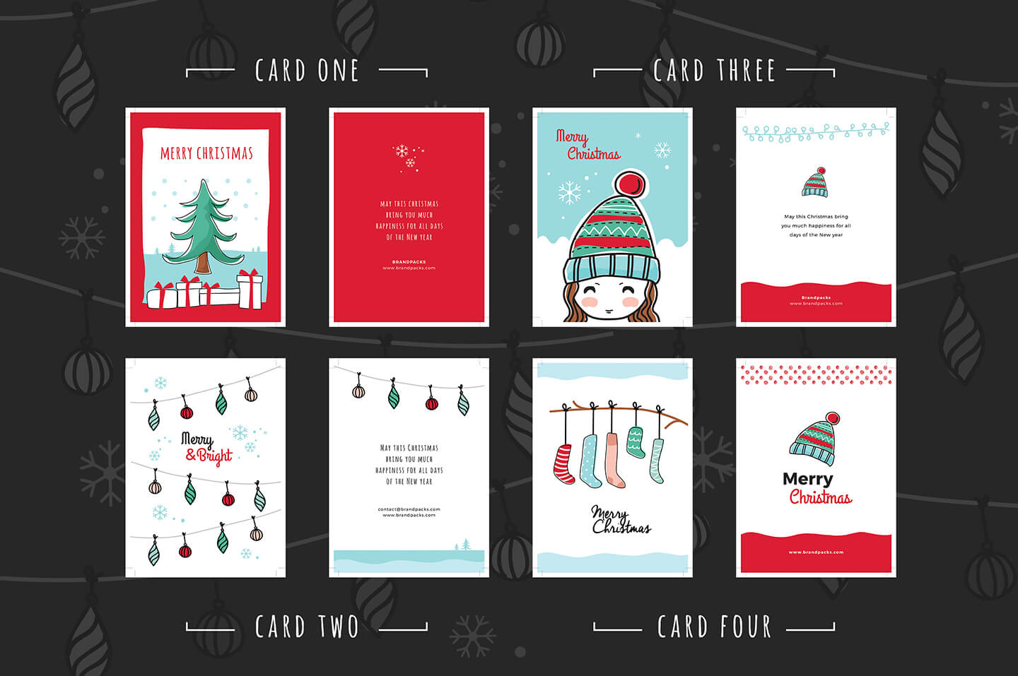 Free Christmas Card Templates For Photoshop & Illustrator Inside Adobe Illustrator Christmas Card Template