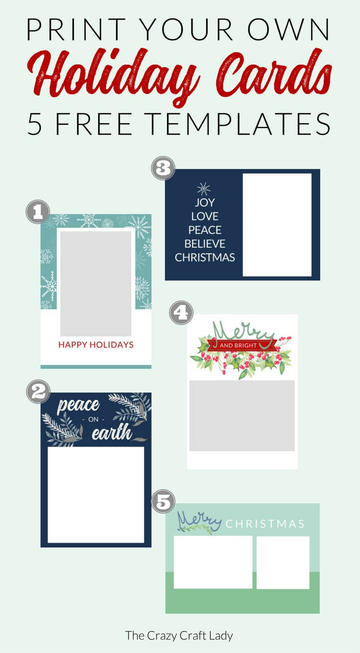 Free Christmas Card Templates – The Crazy Craft Lady With Regard To Template For Cards To Print Free