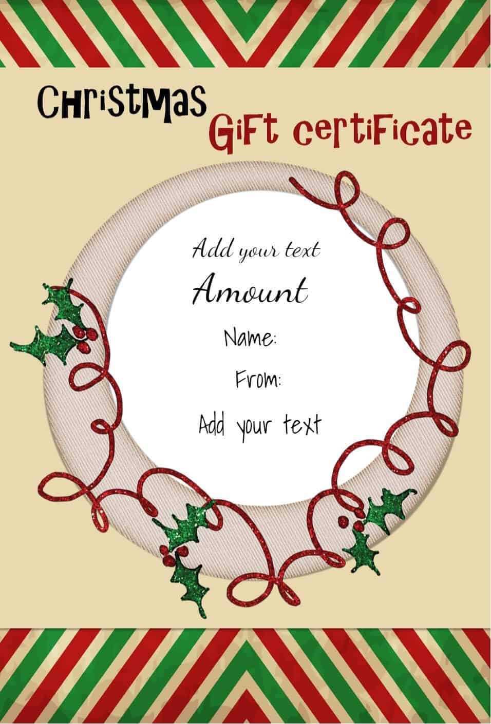 Free Christmas Gift Certificate Template | Customize Online Pertaining To Free Christmas Gift Certificate Templates