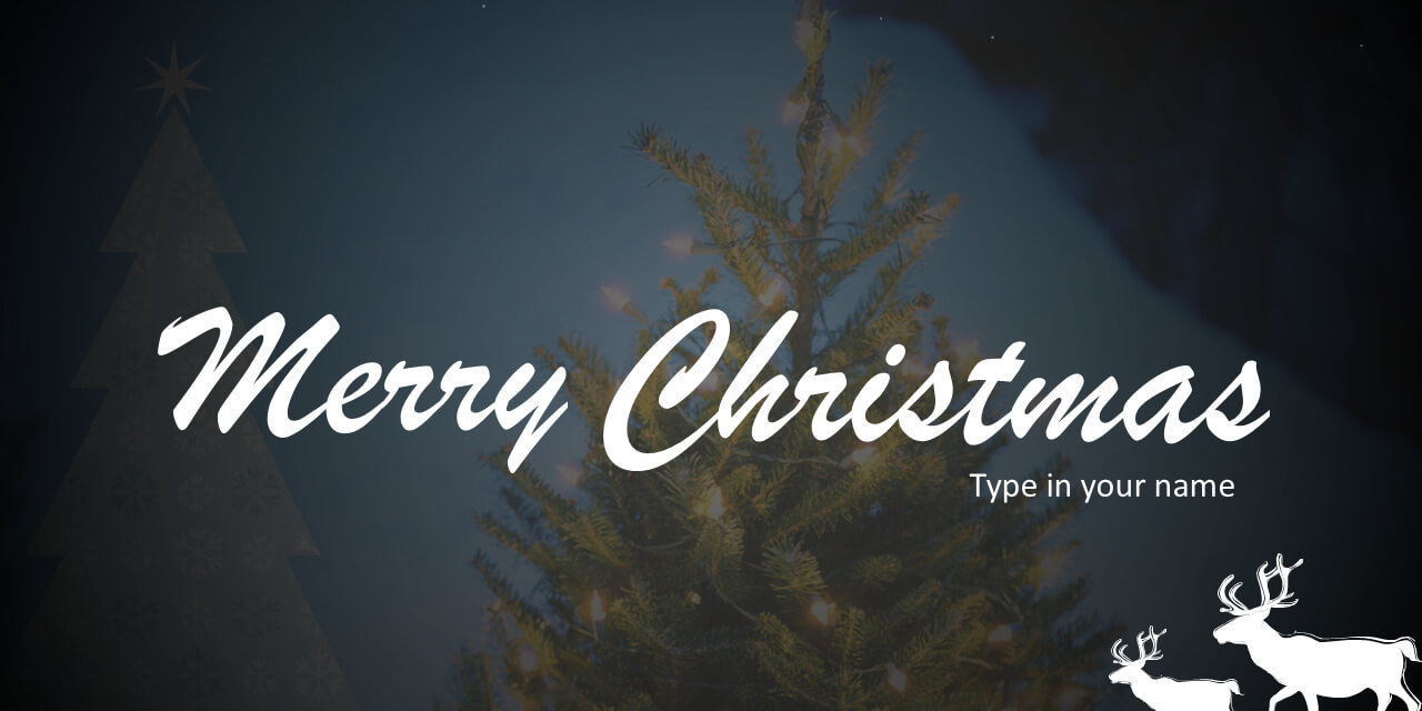 Free Christmas Greeting Card For Powerpoint | Download Free Intended For Greeting Card Template Powerpoint