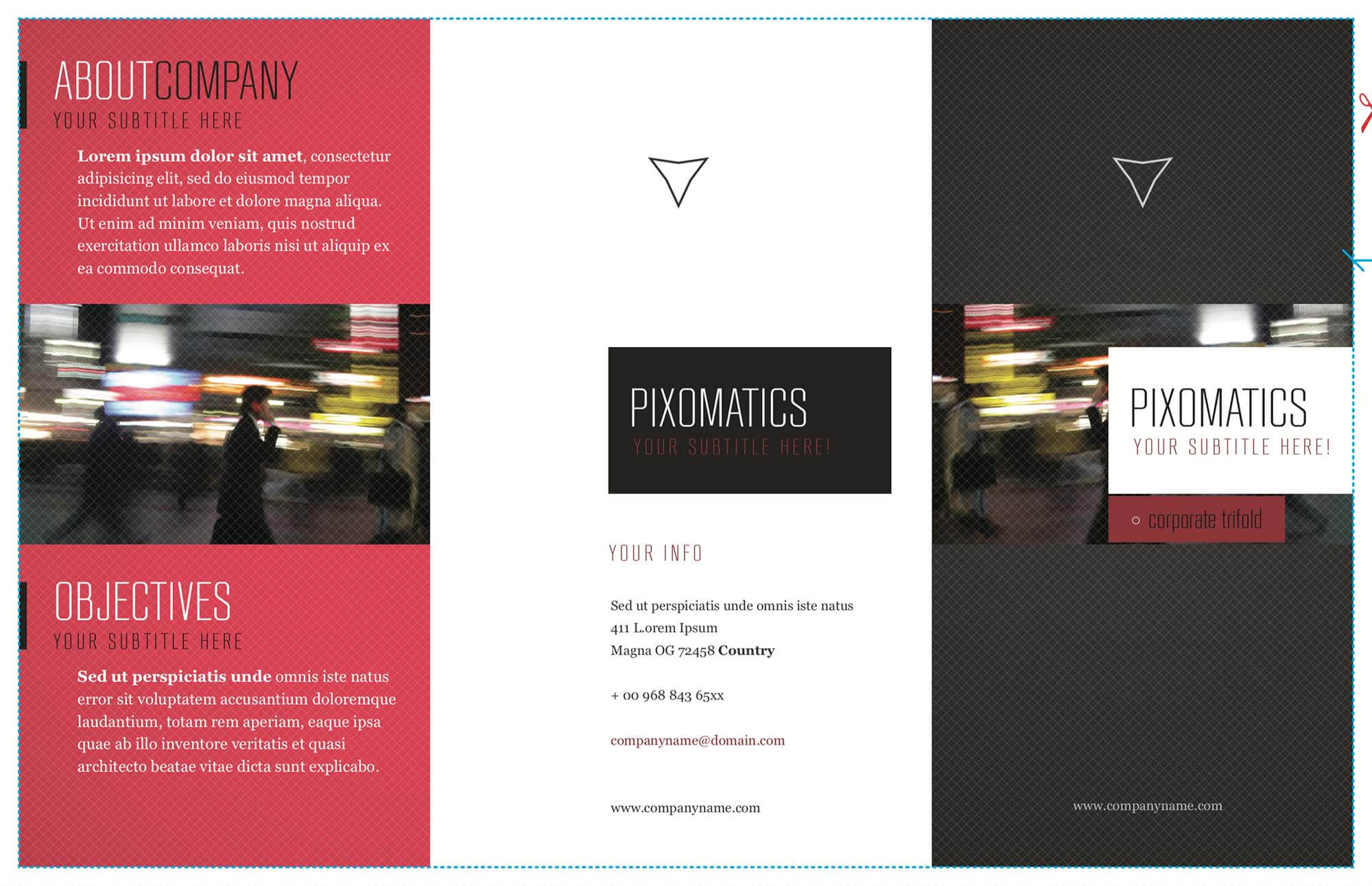 Free Corporate Tri Fold Brochure Template (Ai) Within Country Brochure Template