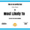 Free Customizable "most Likely To Awards" Regarding Superlative Certificate Template