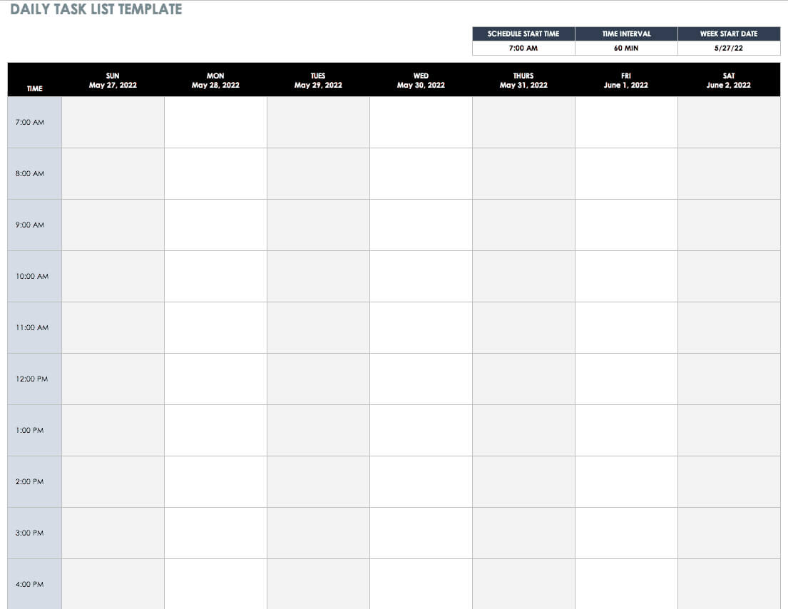 Free Daily Schedule Templates For Excel – Smartsheet With Employee Daily Report Template