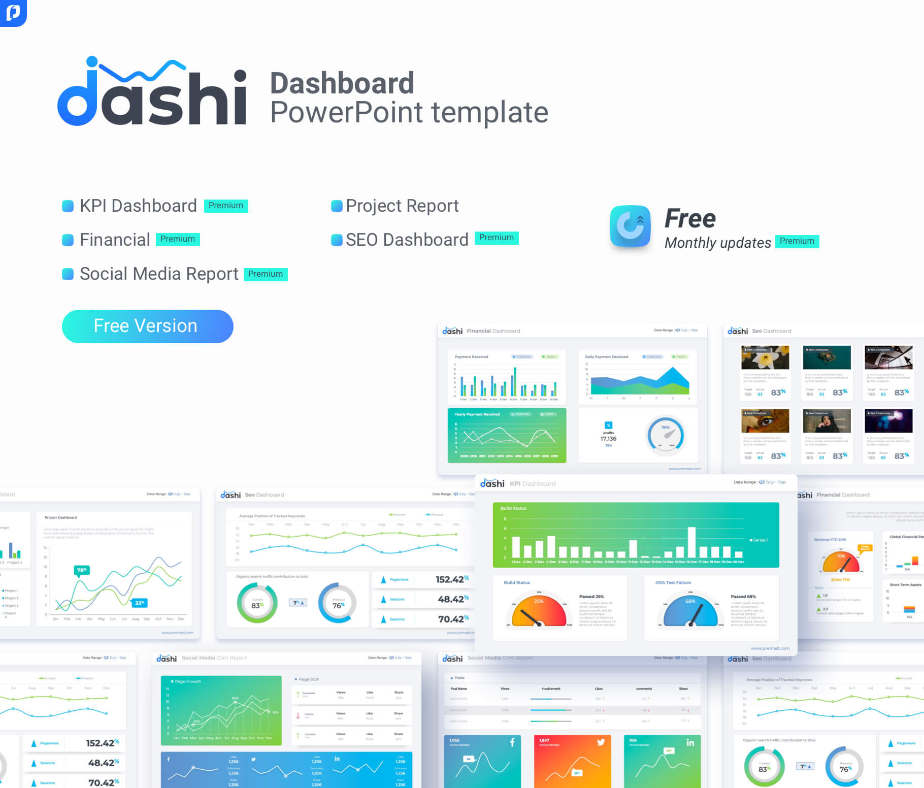 Free Dashboard Powerpoint Template – Ppt Presentation With Regard To Project Dashboard Template Powerpoint Free