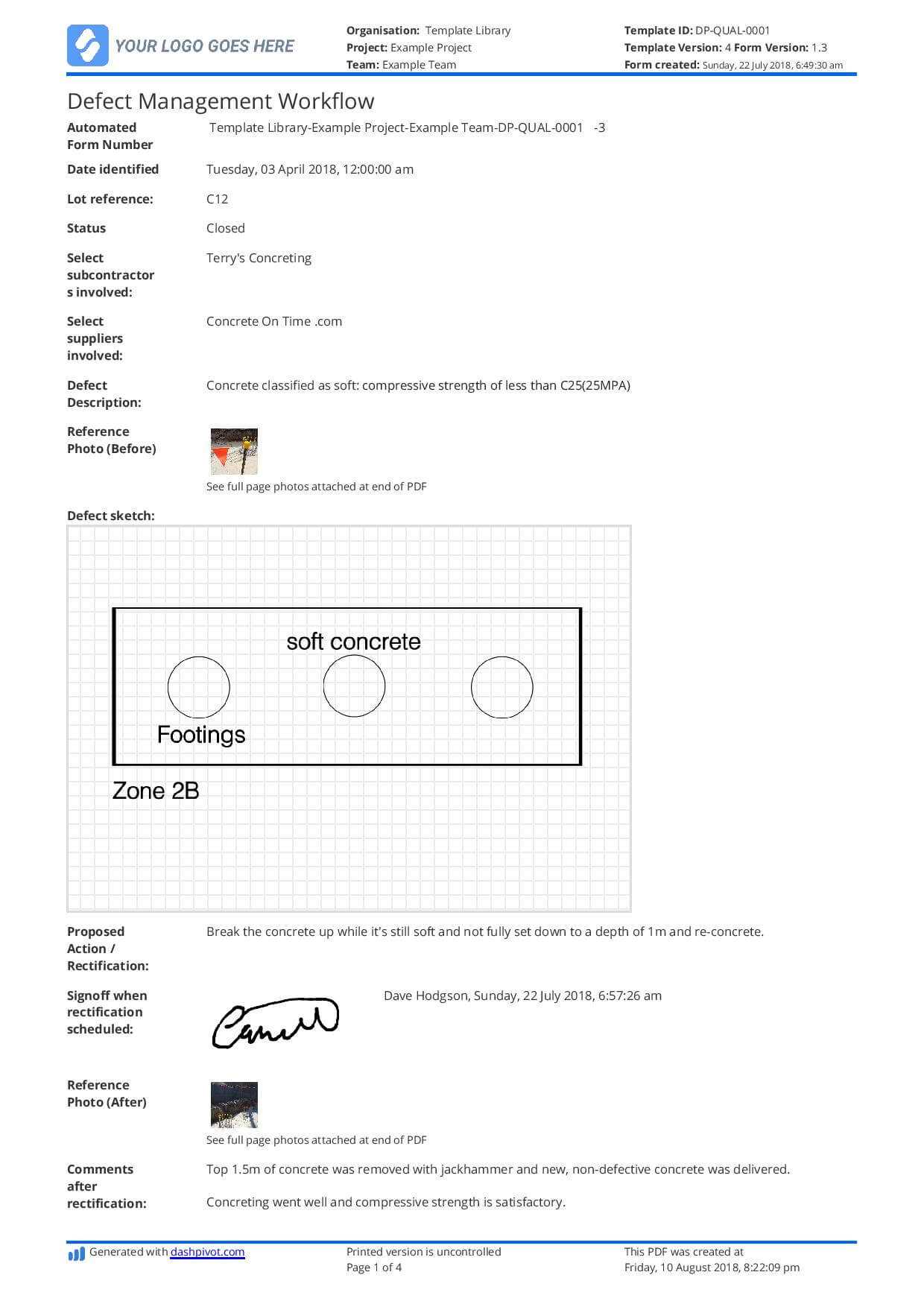 Free Defect Report Template (Better Than Word Doc And Excel) Regarding Building Defect Report Template