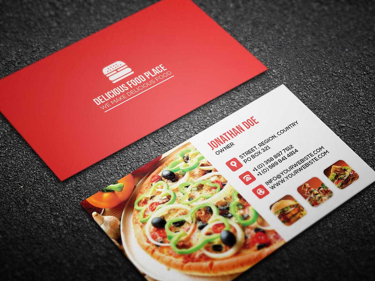 Free Delicious Food Business Card On Behance Throughout Food Business Cards Templates Free