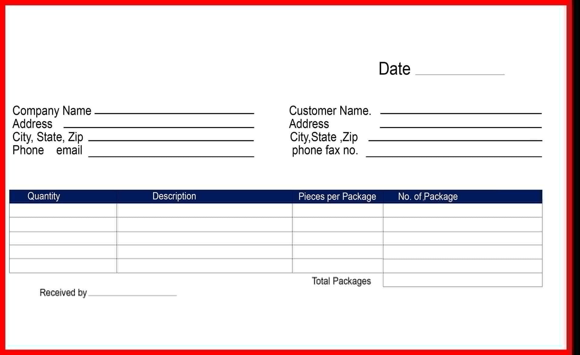 Free Delivery Receipt Template [Pdf, Word Doc & Excel] | The In Proof Of Delivery Template Word