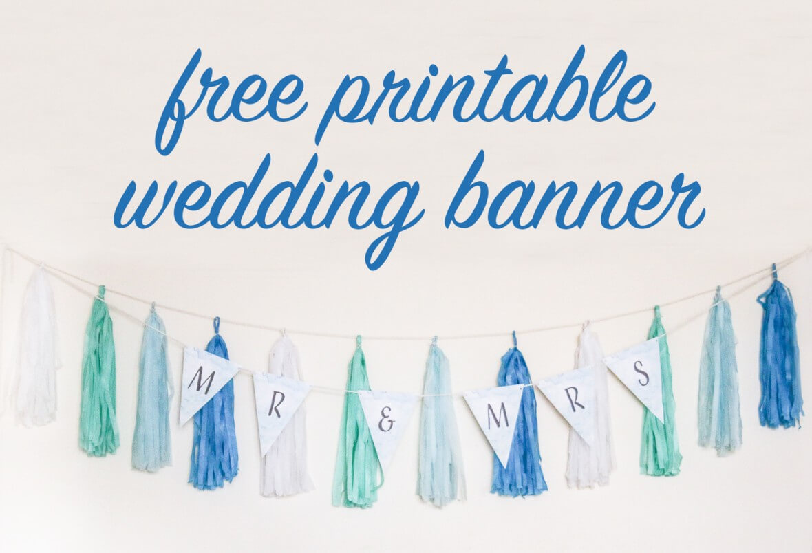 Free Diy Printable Wedding Banner Throughout Free Bridal Shower Banner Template