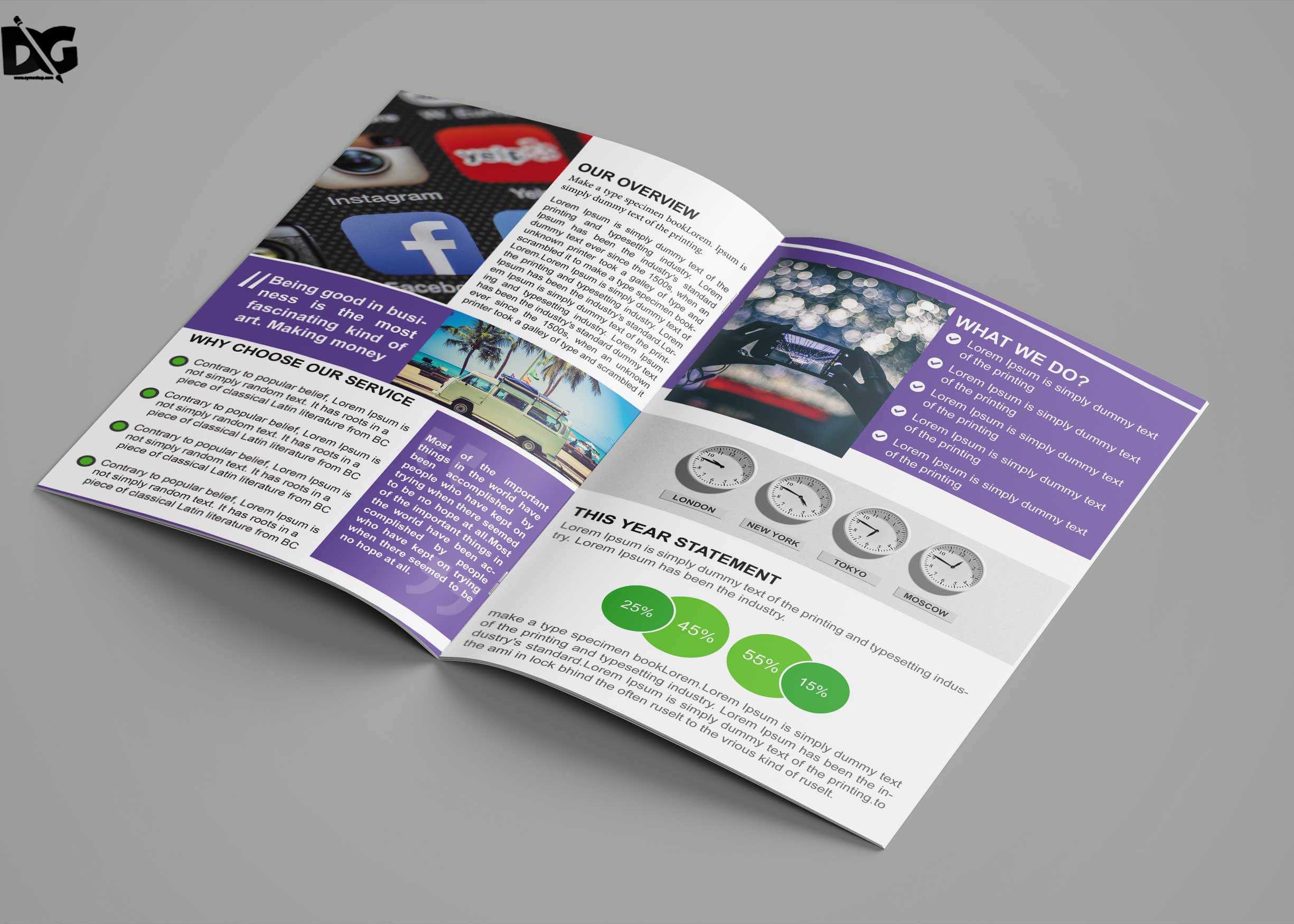 Free Download Bi Fold Social Media Company Brochure Template In Social Media Brochure Template