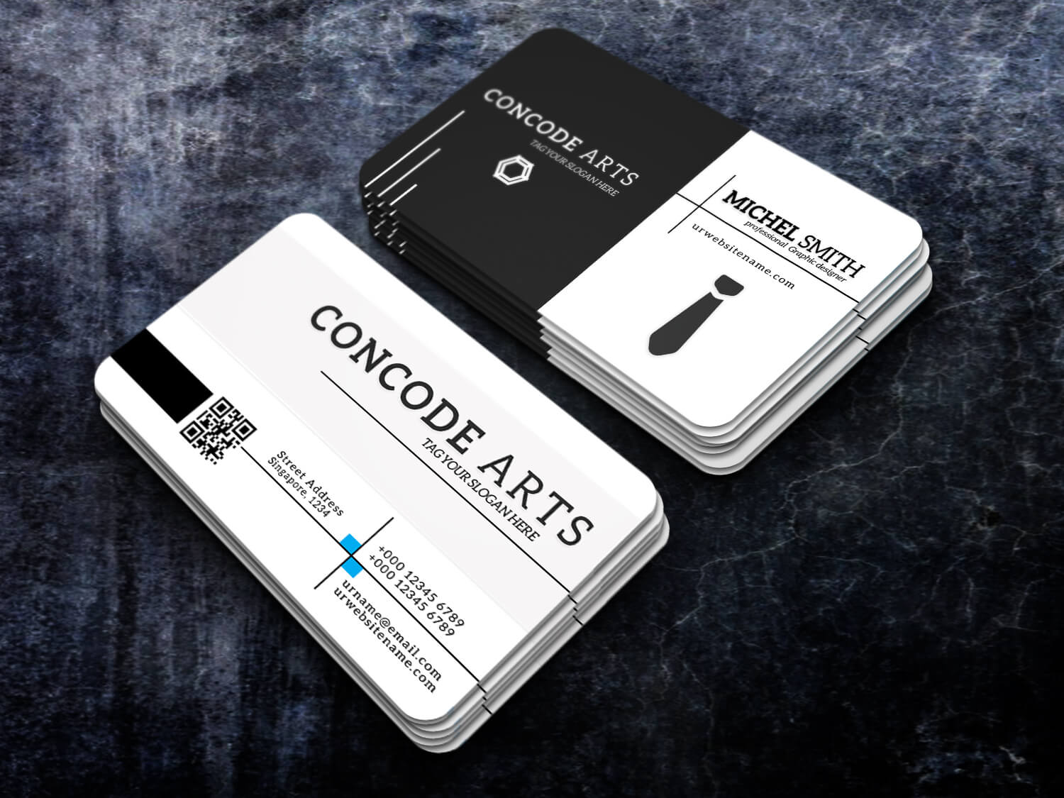Free Download Black And White Colour Cool Professional Regarding Professional Business Card Templates Free Download