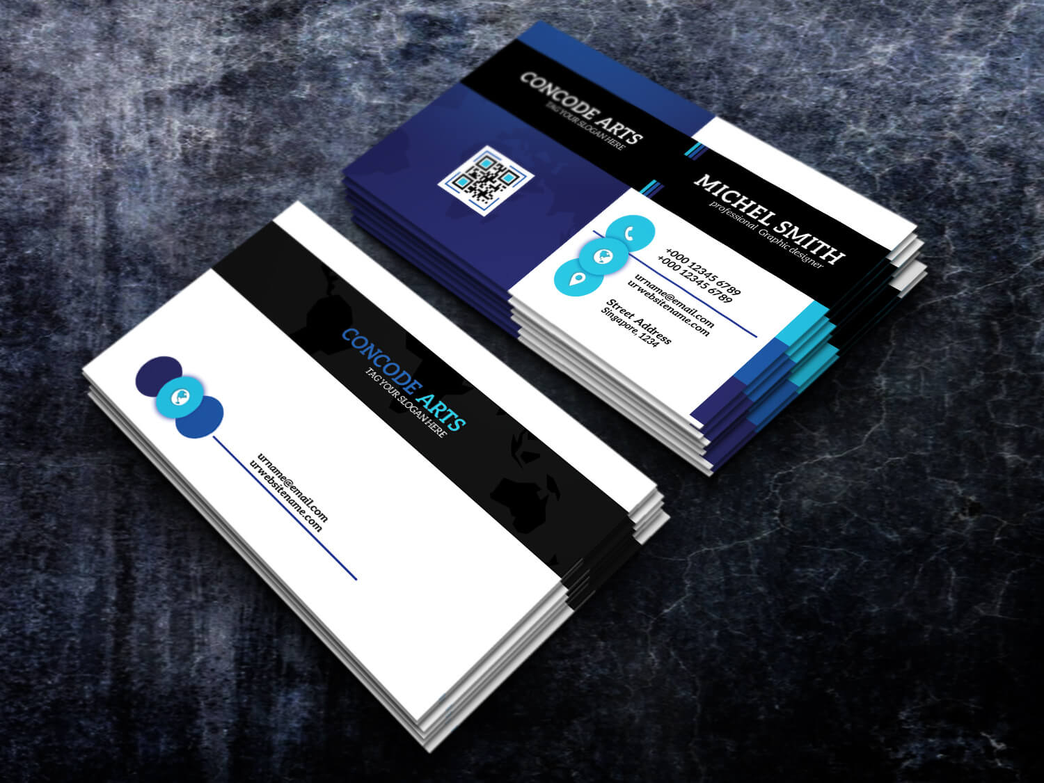 Free Download Blue Colour Creative Business Cards Vol 97 Inside Professional Business Card Templates Free Download