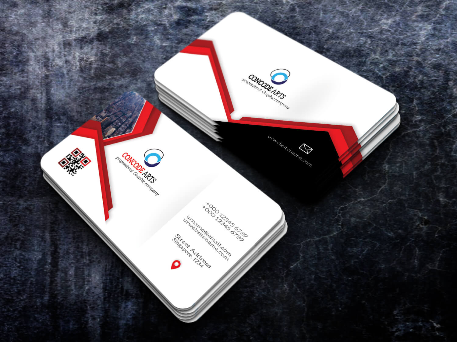 Free Download Professional And Creative Red Business Cards With Regard To Templates For Visiting Cards Free Downloads
