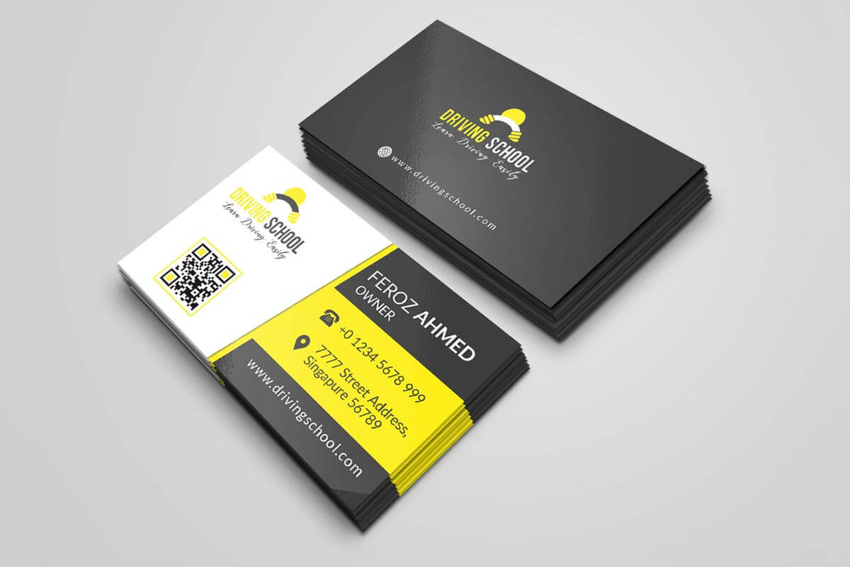 Free Driving School Business Card Psd Template – Creativetacos With Regard To Free Business Card Templates In Psd Format
