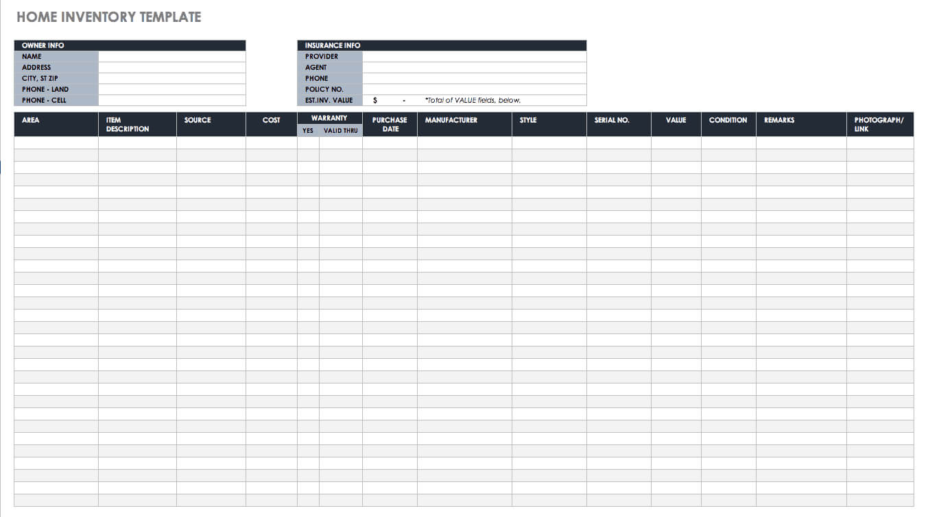 Free Excel Inventory Templates: Create & Manage | Smartsheet Intended For Stock Report Template Excel