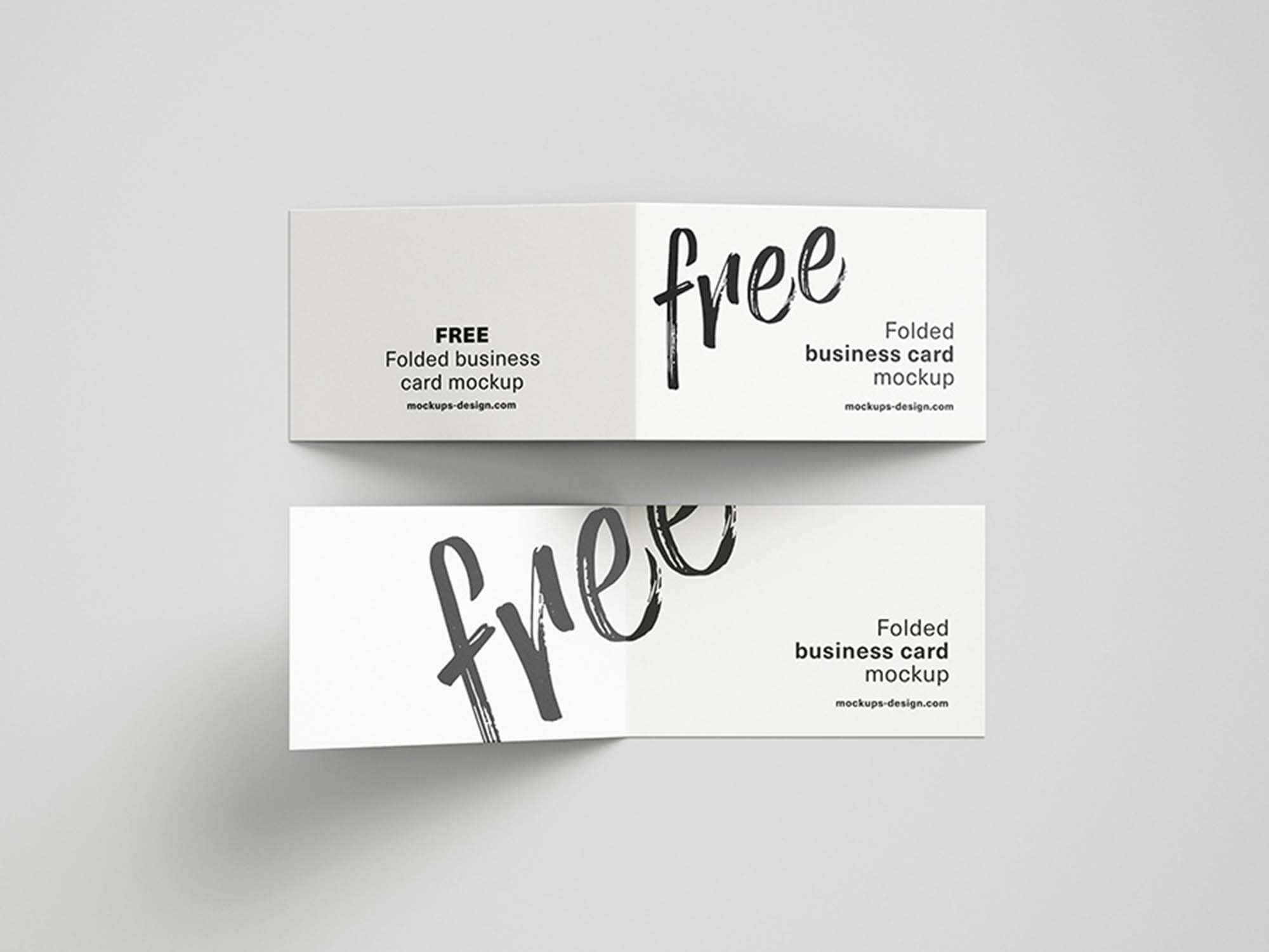 Free Folded Business Cards Mockup (Psd) With Card Folding Templates Free