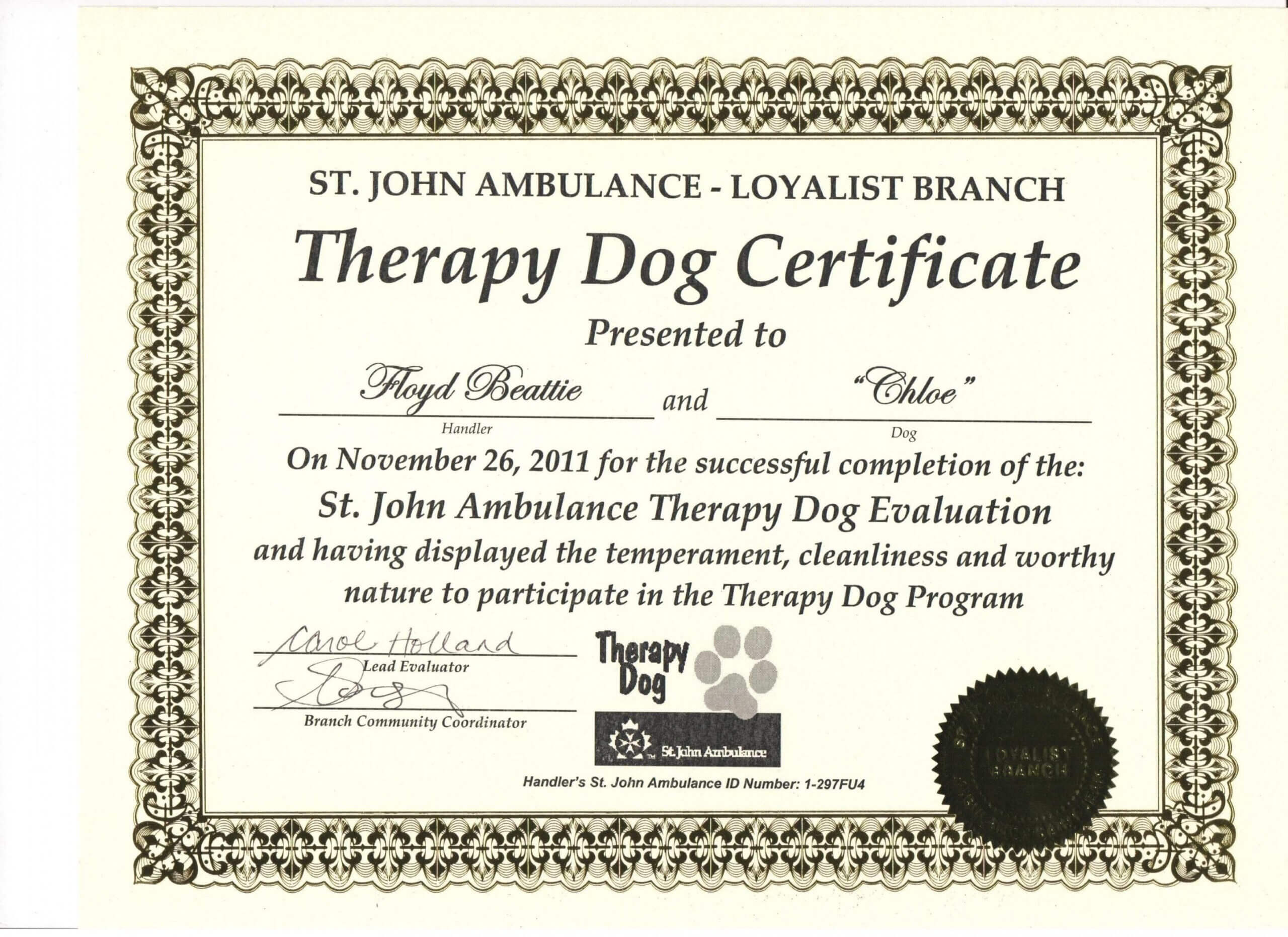 Free Free Service Dog Certification Download Exclusive Dog Throughout Service Dog Certificate Template