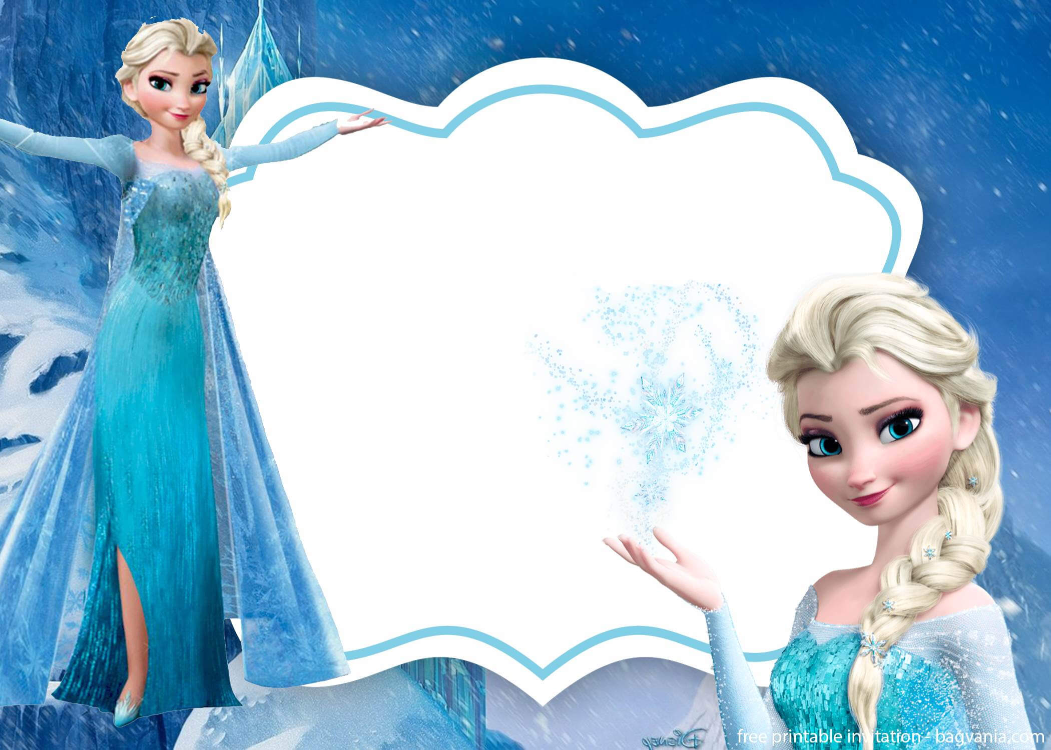 Free Frozen Invitation Template – Printable – Bagvania Inside Frozen Birthday Card Template