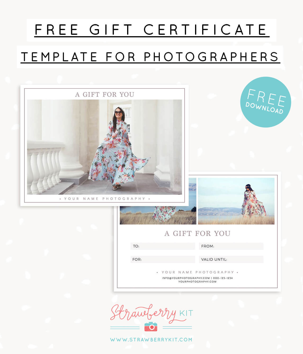 Free Gift Certificate Template For Photography – Strawberry Kit With Free Photography Gift Certificate Template