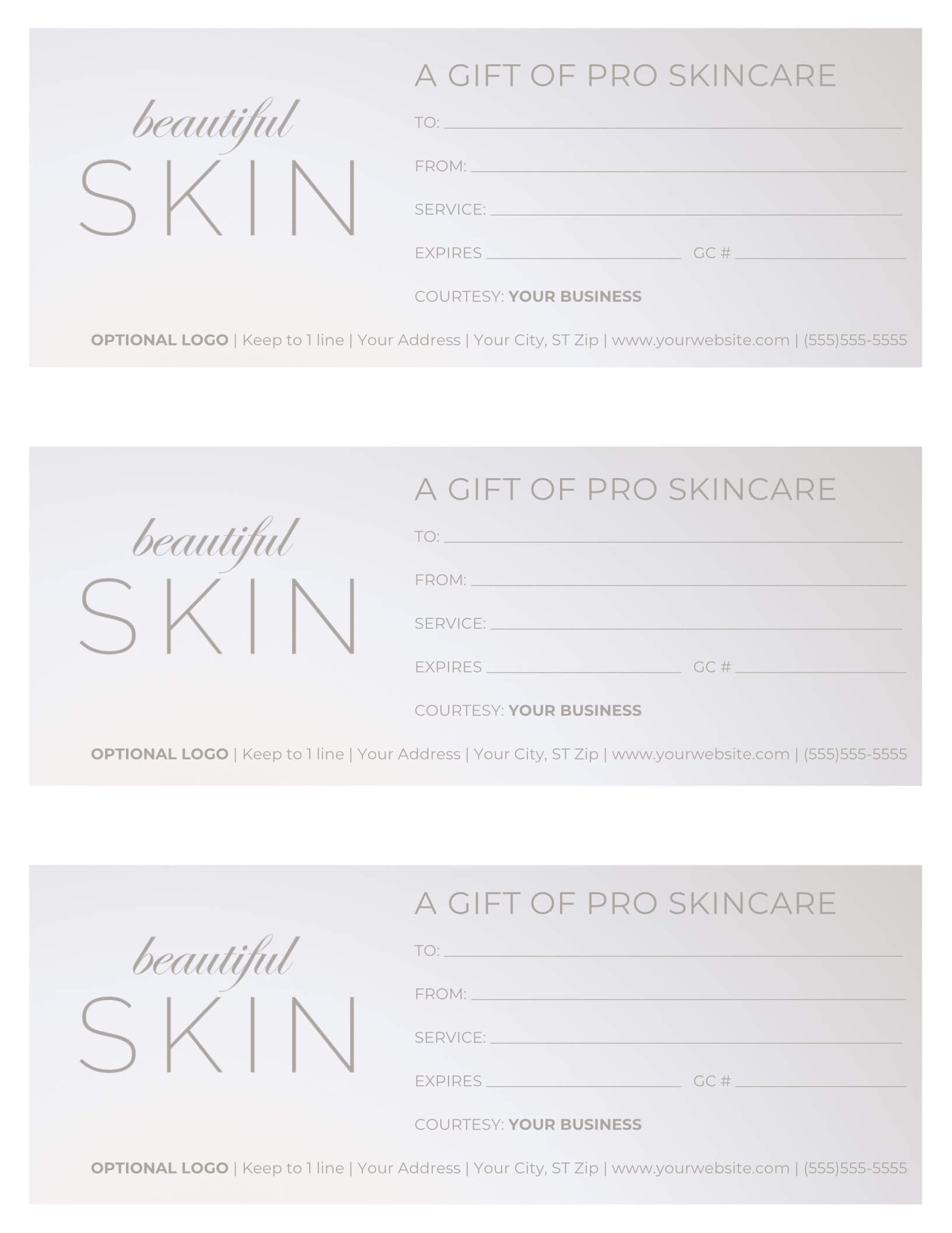 Free Gift Certificate Templates For Massage And Spa Throughout Gift Certificate Log Template