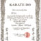 Free Karate Certificate Template | Certificatetemplatefree With Regard To Art Certificate Template Free