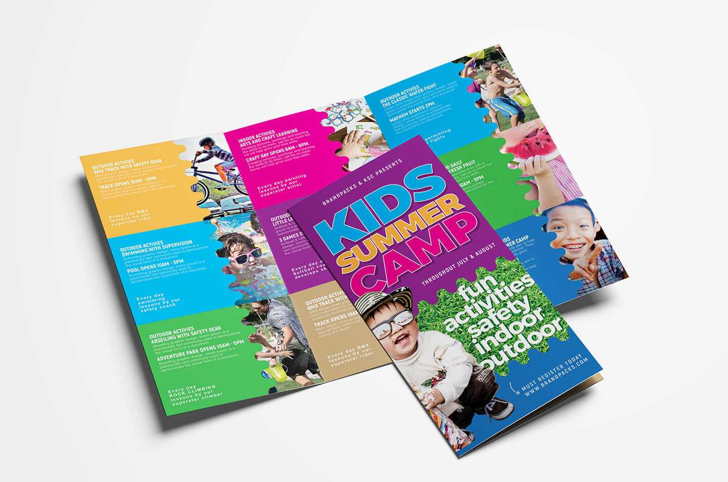 Free Kid's Camp Flyer & Brochure Template In Psd, Ai For Summer Camp Brochure Template Free Download