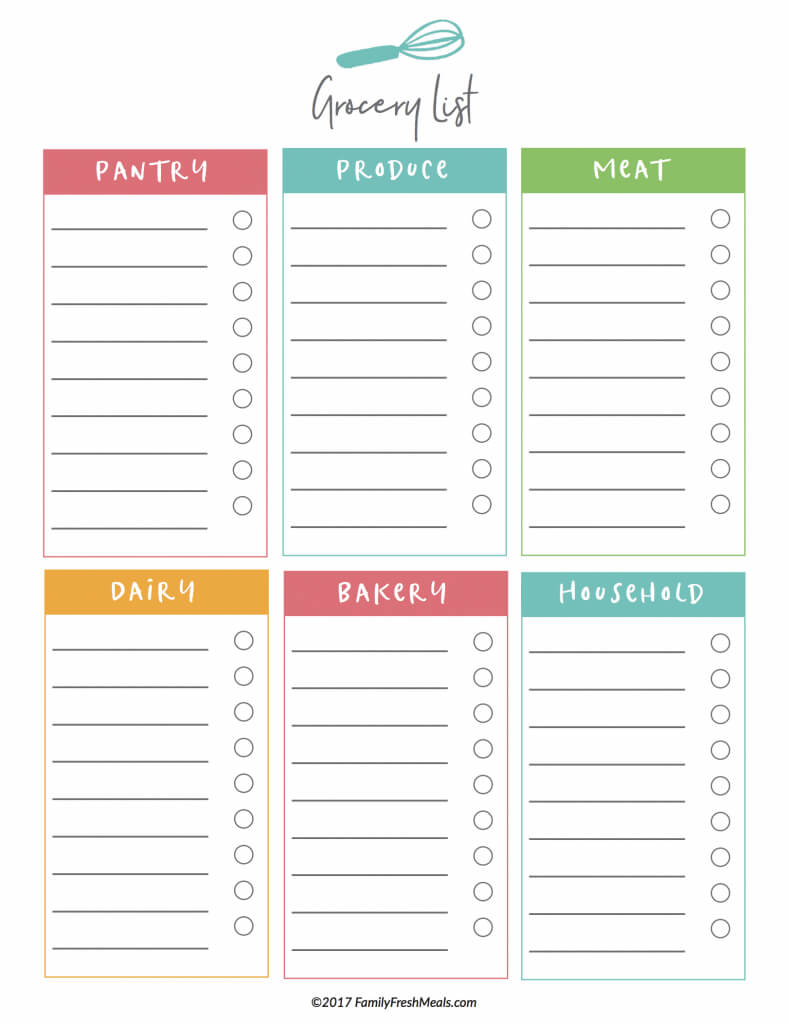 Free Meal Plan Printables – Family Fresh Meals With Regard To Blank Meal Plan Template