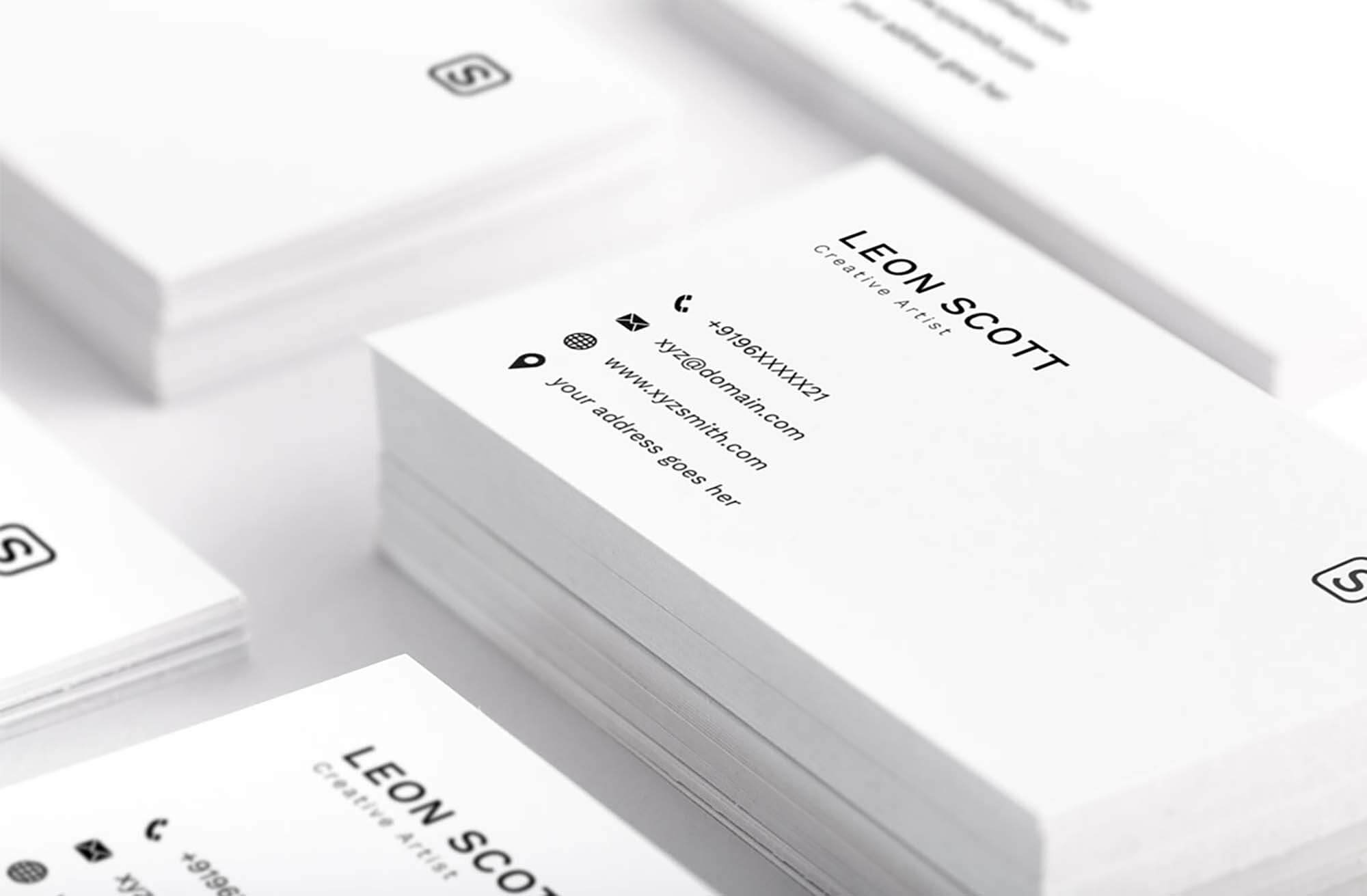 Free Minimal Elegant Business Card Template (Psd) Pertaining To Psd Name Card Template