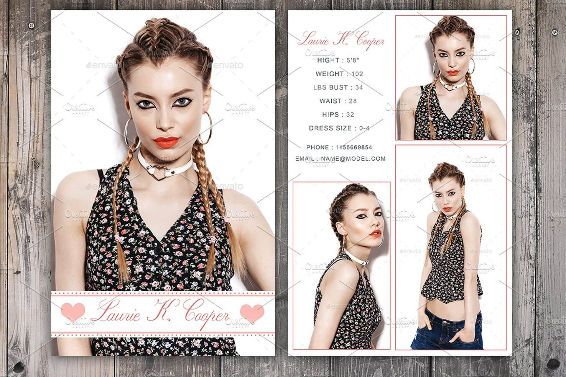 Free Model Comp Card Templates - C Punkt In Free Model Comp Card Template