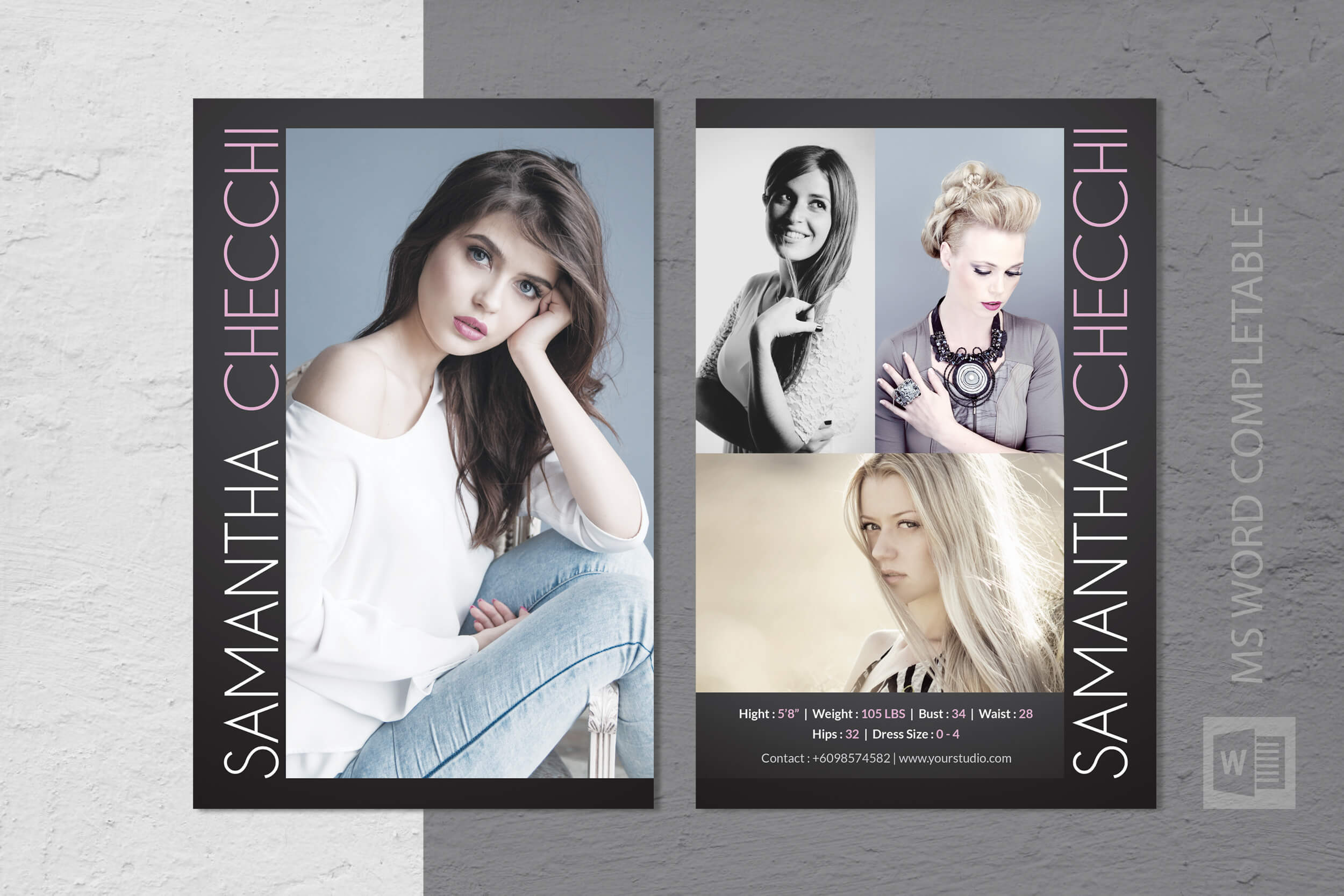 Free Model Comp Card Templates - C Punkt Throughout Free Zed Card Template
