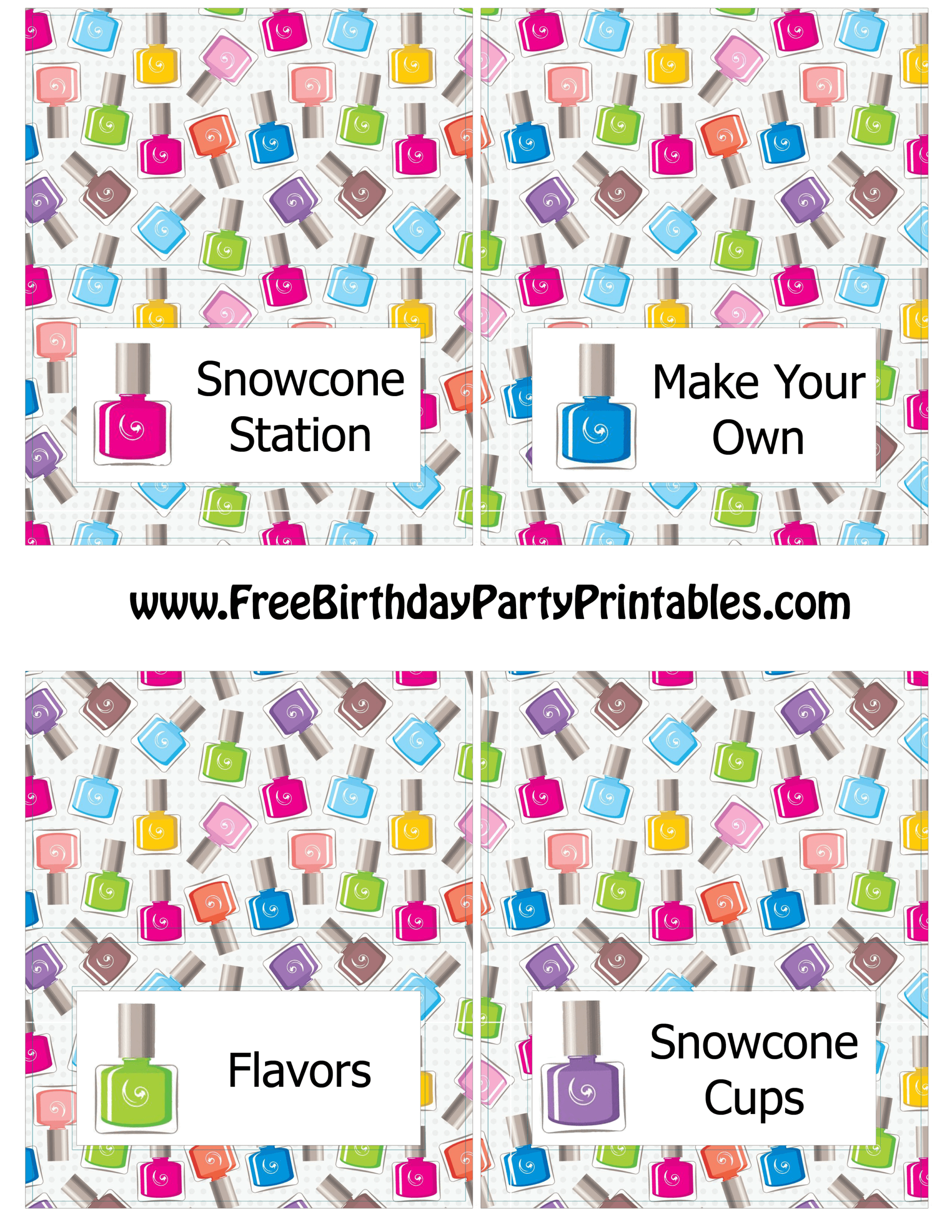 Free Nail Polish Birthday Party Printables Pink And Grey Intended For Free Printable Tent Card Template