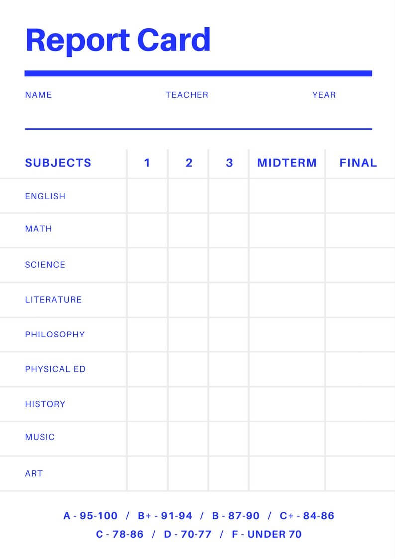 Free Online Report Card Maker: Design A Custom Report Card Throughout School Report Template Free