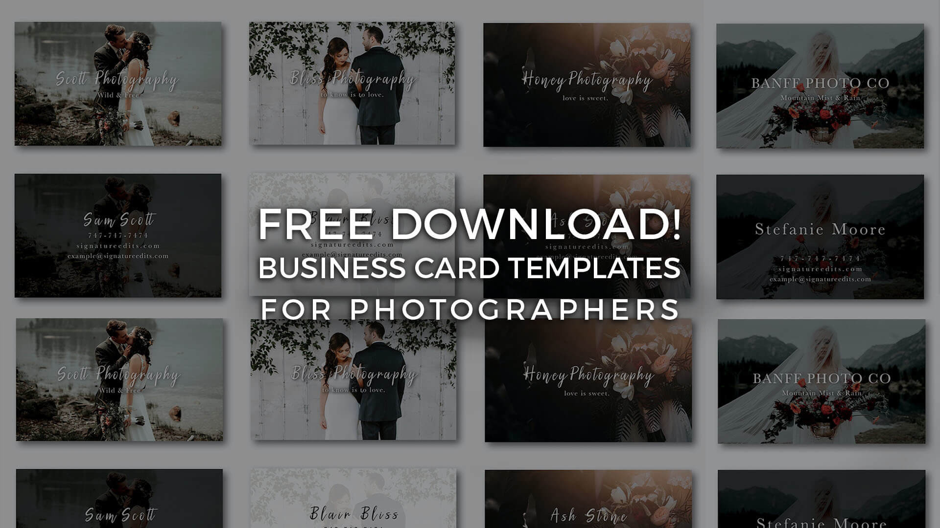 Free Photographer Business Card Templates! – Signature Edits In Free Business Card Templates For Photographers