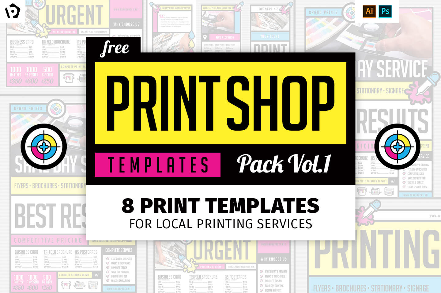 Free Print Shop Templates For Local Printing Services Intended For Free Templates For Cards Print