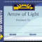 Free Printable Arrow Of Light Certificate Template ~ Cub Throughout Pinewood Derby Certificate Template