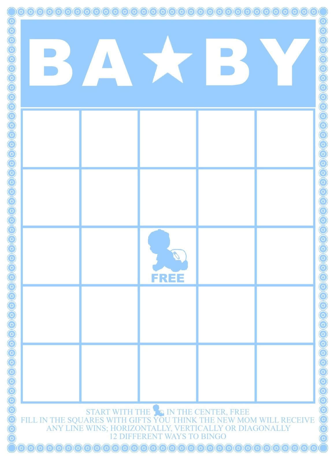 Free Printable Baby Shower Bingo Cards Pdf Free Printable Intended For Blank Bingo Template Pdf